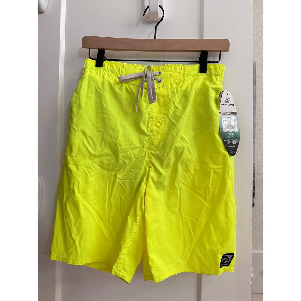 Mens Laguna Neon‎ Yellow Small Swim Trunks